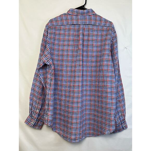 Ralph Lauren Men's XL Red/White/Blue 100% Linen Long Sleeve Button Down Shirt - Picture 7 of 7
